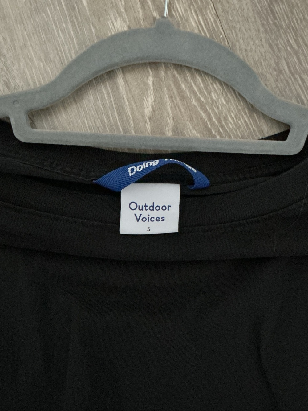 Outdoor Voices Black Short-Sleeve Crewneck Tee